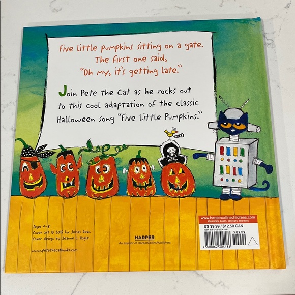 Pete the Cat Five Little Pumpkins Book New Without Tags - Picture 2 of 6
